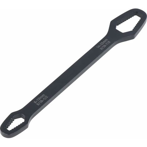 Clé à Molette Acier au Chrome Vanadium C45 8‑22 Mm Outil Manuel Multifonctionnel Universel à Double Extrémité pour Réparation de Maintenance(le noir)T-Audace (1/5)