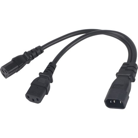 Câble d'extension IEC320 C14 vers 2 x C13, 2500W 10A 250V, pour écrans LCD et périphériques informatiques (1/5)