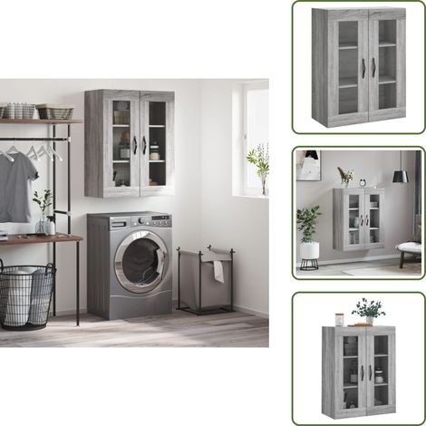 Schrank für Wohnzimmer - vidaXL Wandschrank Grau Sonoma 69,5x34x90 cm Holzwerkstoff - Schrank für Schlafzimmer (1/5)
