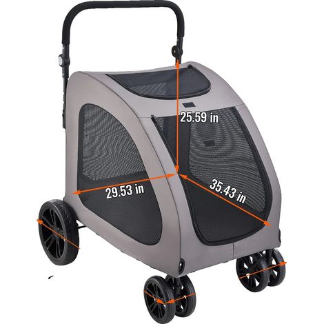 Transporteur pour animaux, capacité de 160 lbs, roues durables, 4 Roues (1/2)