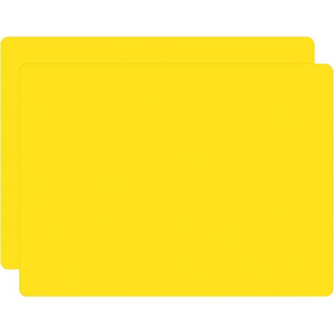 JSSEVN - 2-Piece Silicone Placemat Set, Cartoon Placemat, Children's Placemat, Tablecloth, Anti-scalding, Dustproof, Non-slip, Easy to Clean and Store, 40 x 30 cm, Square, Yellow (1/5)