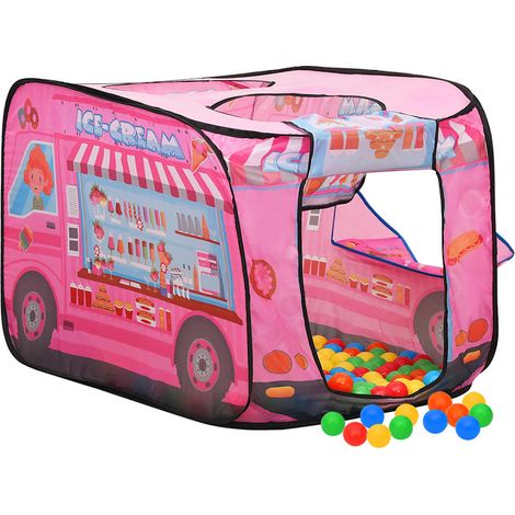 Tente enfant et Tunnel, Tente à Balles, avec 250 balles Rose 70x112x70 cm OIB6030E (1/5)