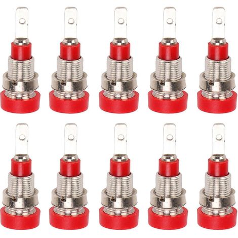 10 connecteurs de panneau en laiton de 2 mm de type banane pour équipements électroniques industriels (1/4)
