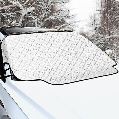 Ineasicer – Housse de protection pare-brise voiture ultra épaisse – Résistante aux intempéries – Dimensions 145x100cm – Installation facile sans outils