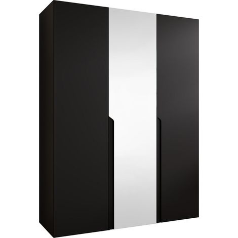 Armario Hartford 585, Negro, 202x150x52cm, Puertas de armario: Con bisagras, Número de estantes: 0 (1/5)