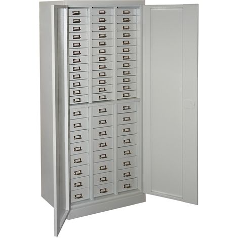 Stahl Schubladenschrank SLS 3x20 Büroschrank 80x41x179cm mit 60 Schubladen grau