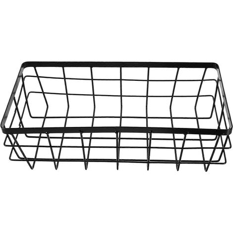 Panier de rangement rectangulaire en métal pour salle de bain, organisateur mural en fer forgé (1/5)
