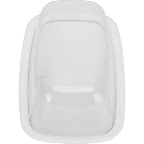 Grande boîte à beurre incurvée avec couvercle, plateau/récipient à fromage multifonction pour la pâtisserie maison, blanche. (1/5)