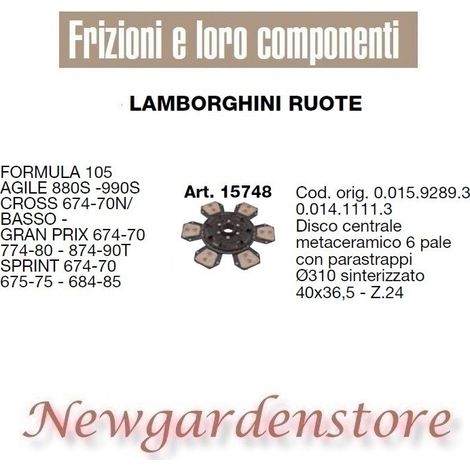 Disco frizione 15748 trattore LAMBORGHINI RUOTE Agile 880 990 Cross Sprint 6pale