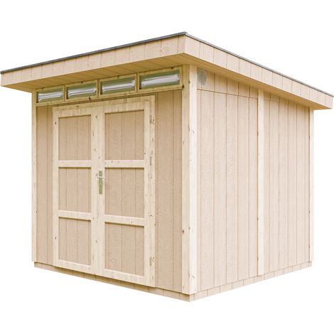 LP® SmartSide® panel shed M903A- H237 x 236 x 250 cm / 5.90 m2 - Sheds and Outdoor Storage  - Wooden garden storage shed -  Bike shed, Small shed, with floor and bituminous tiles - TIMBELA M903A (1/5)
