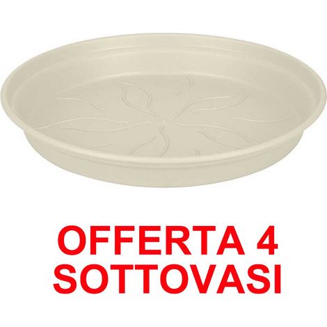 ELHO OFFERTA 4 SOTTOVASO GREEN BASICS SAUCER 34CM BIANCO