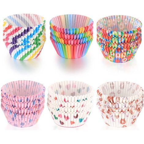 Dailygoods Muffinformen, 600 Stück Backformen Cupcake Formen Regenbogenpapier biologisch abbaubar fettabweisend hochwertiges Lebensmittelpapier (1/5)