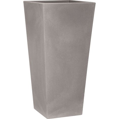 Vaso quadrato alto resina EROS cm. 80 CENERE