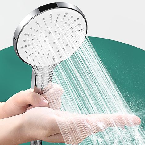 Cabezal de ducha - Ducha de lluvia - Bienestar - 5 modos de rociado - Alta presión - Piel más sana - Ducha de mano - Ducha de mano moderna de lujo - Cromado (1/2)