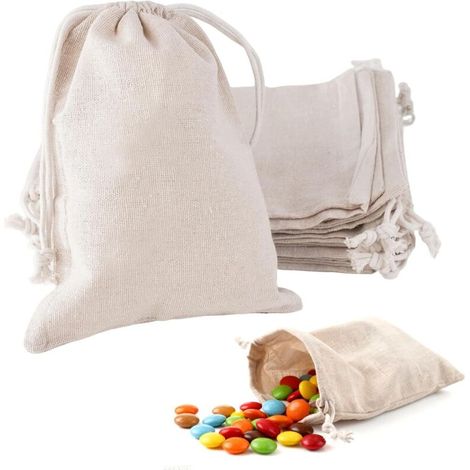 Lot de 16 Sachets en Coton,15 X 20 Cm Sacs en Tissu avec Cordon,Sacs en Lin,Petits Sac en Tissu,Sachets en Toile De Jute,Sac Cadeau avec Cordon de Serrage,pour Mariages Bijoux Noël La Fête Bricolage (1/5)