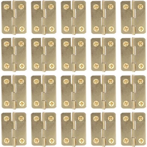 Petites Charnières en Fer Vis Assorties 20pcs Charnières Pliantes Miniatures pour Boîte à Bijoux et Maison D'oiseau pour Travaux Manuels DIY (1/5)