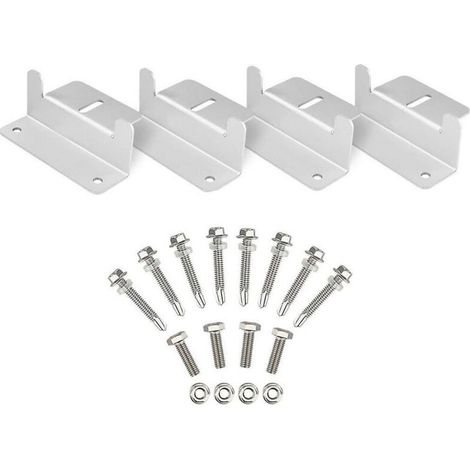 Supports En Z Pour Panneaux Solaires - Aluminium Anticorrosion - Pour Toit Plat Remorque Bateau Yacht - 4 Pièces (1/5)