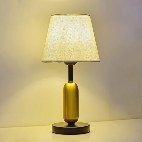 Lampe de table de chevet Lampe de lecture de bureau LED en tissu Lampe de table de chevet de bureau Lampe d'appoint 3W Lampes de table colonne en mode 3 couleurs pour chambre à coucher Salon (1/5)