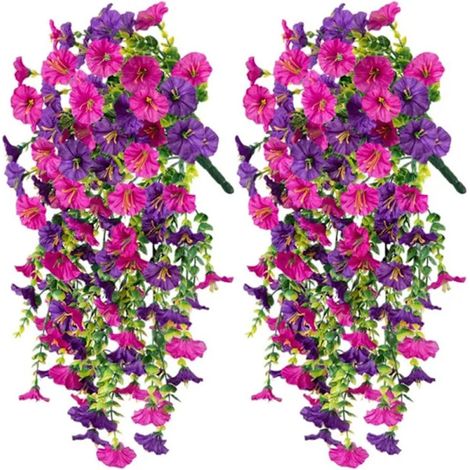 Lot de 2 guirlandes de fleurs artificielles suspendues de 75 cm pour la décoration du jardin et de la maison-AquaForge (1/5)