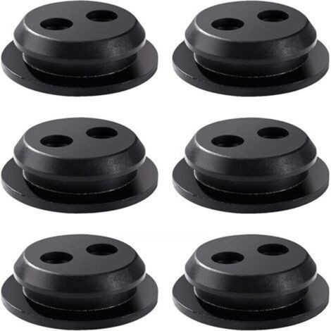 Pair 6 Pièces Réservoir de Carburant Œillets en Caoutchouc, Caoutchouc Douille Joint de Réservoir 2 Trous, pour Débroussailleuse, Débroussailleuse, Souffleur (1/5)
