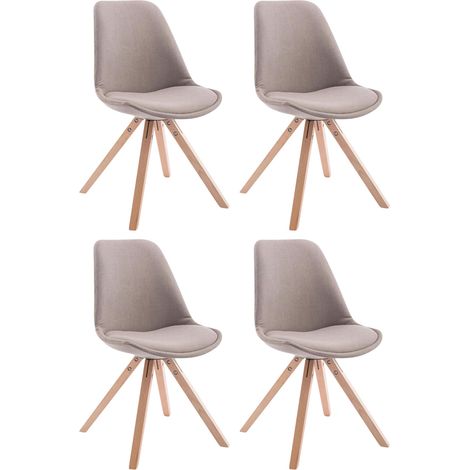 Set di 4 sedie per visitatori Toulouse Fabric Square Tortora natura (1/5)