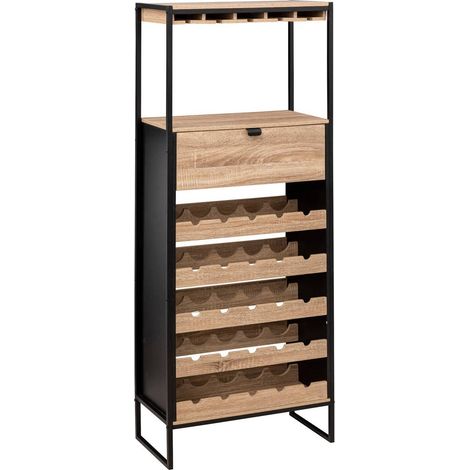 Mobile bar aliaj x25 bottiglie effetto rovere naturale - 5five (1/5)