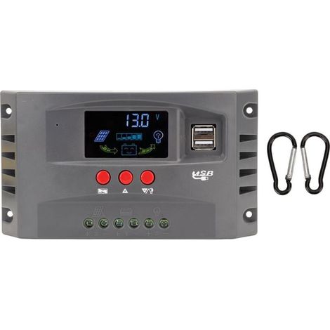 Régulateur Solaire MPPT 30A avec Affichage LCD, USB et Adaptation Auto 12V/24V pour Panneaux Solaires (1/5)