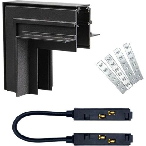 Connecteur Angle Rentrant Pour Rail Magnétique Encastré Noir + C (1/4)