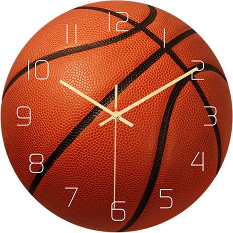 1 Horloge murale, Design sport basketball football, Acrylique mouvement silencieux, Décoration salon chambre bureau (1/5)