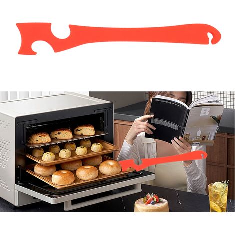 Pala para horno Croduit de 3 cm con mango largo de PP, juego de 2 piezas, herramienta de seguridad para contactos calientes en rejillas y parrillas de pequeños electrodomésticos de cocina. (1/5)