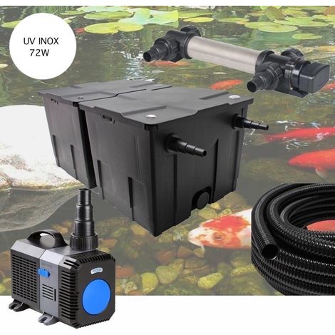 Kit De Filtration Complet Avec UV 72W INOX Pour Bassin De Jardin De 30m3 (1/5)