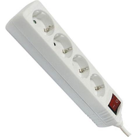 Base 4 Prises avec câble de 1,5 m et Interrupteur, idéale pour connecter Plusieurs appareils électriques.