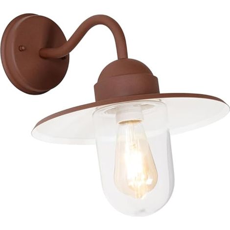 Kansas - Applique murale - 1 lumière - L 29.4 cm - Brun rouille - Moderne, Industriel - éclairage extérieur