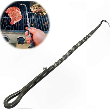 Robuste, drehbare Grillzange mit Fleischhaken, langlebiger Pfannenwender für den Außenbereich (1/5)