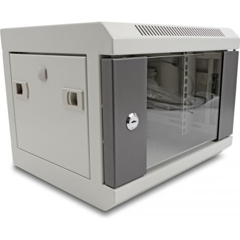 Delock Gabinete de red de 10 con puerta de vidrio 4U gris