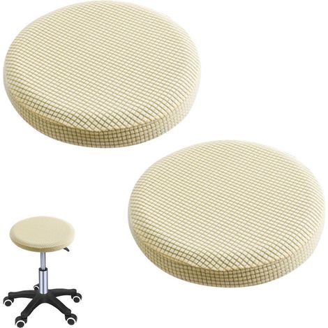 Housses de tabouret bar jacquard extensibles – Lot de 2, adaptées 32 à 40 cm, design élégant et stretch haute tenue