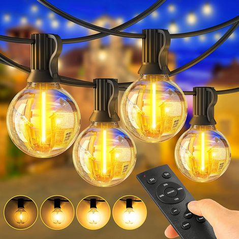 Guirlande Lumineuse Guinguette Exterieur 20M - G40 65.5FT LED Ampoules de Guirlandes Jardin Lumiere Exterieure Connectable IP44 Imperméable Guirlande Lumières Extérieur Terrasse Pergola Balcon