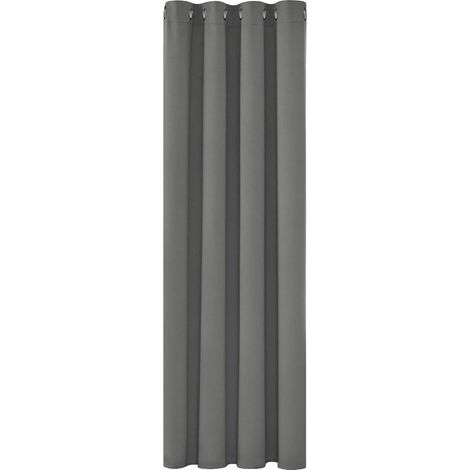 Rideaux occultants à isolation thermique, anti-froid, 132 x 214 cm (largeur x hauteur), pour salon et chambre, design moderne avec œillets, gris clair, 1 pièce (1/4)