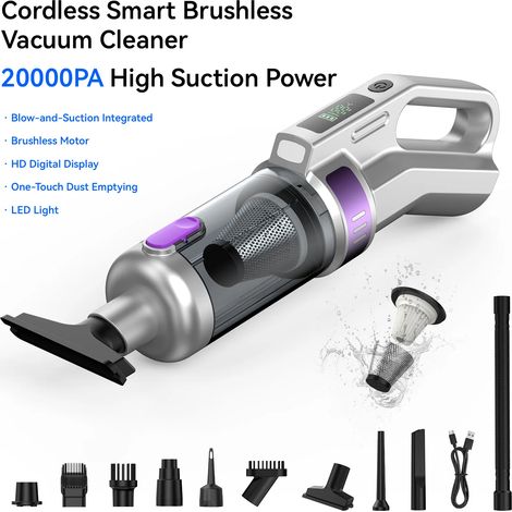 Aspirateur portatif puissant, souffleur et aspirateur combinés, adaptés à une utilisation en voiture et à la maison.