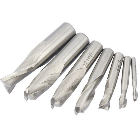 Draper 2-Flute HSS End Mill Set (4-16mm Diameter) for Mini Milling and Drilling Machines, 350W Variable Speed (1/5)
