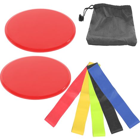 Plaques de glisse sportives pour exercices, disques de fitness antidérapants rouges, tapis d'entraînement coulissant pour musculation (1/5)