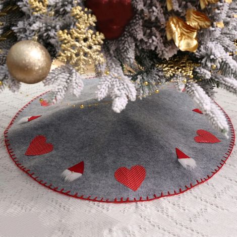 Jupe de sapin de Noël 98 cm, tapis de sapin de Noël doux (1/4)