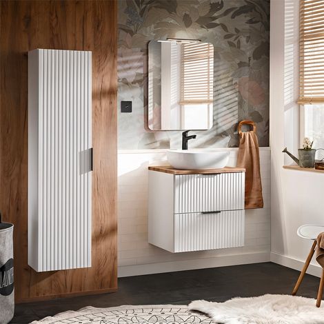 Set di mobili da bagno con lavabo Adriel bianco 60cm (1/5)