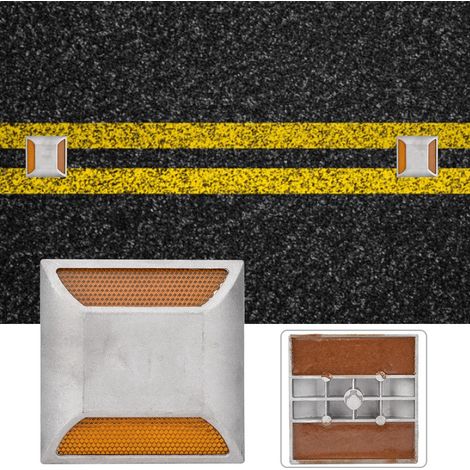 Panneau de signalisation à double pointe réfléchissante en aluminium moulé avec perles réfléchissantes et LED en relief (1/5)