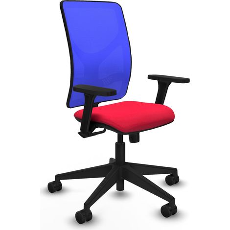 Chaise de bureau piqueras y crespo Motilla bleu rouge accoudoirs réglables (1/2)