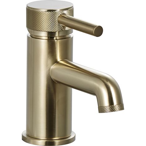 Luxury Modern Mono Basin Mixer - Brushed Brass