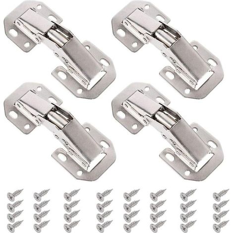 Set di 4 cerniere per ante di armadi, apertura per guardaroba con 32 viti, cerniere pieghevoli automatiche in acciaio inossidabile, cerniera di chiusura per ante di mobili da cucina e altri mobili.