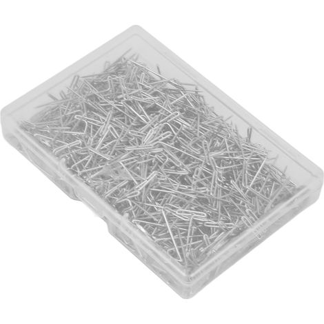 T-Nadeln aus Edelstahl für Perücken, 500 Stück, 27 mm/1,06 Zoll, T-förmige Nadeln zum Nähen und Modellieren mit Kunststoffbox (1/5)