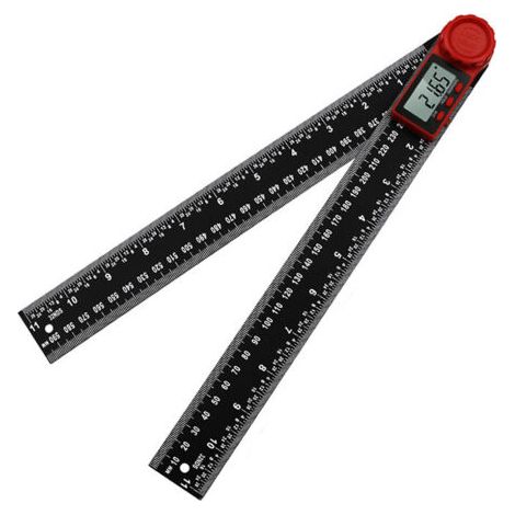 BUNTHAUS Digitaler Winkelfinder, Winkelmesswerkzeug mit Null- und Sperrfunktion, Winkelmesser für Holzarbeiter, Tischler, (300 mm, schwarz) (1/3)