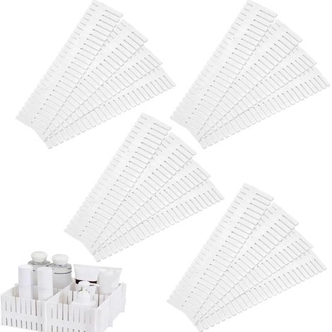16pcs Séparateurs de Tiroir,Organisateur de Tiroirs,Separateur Tiroirs,Organisateur Tiroir,Pour Vêtements, Chambre, Salle de Bain, Cuisine, Bureau,Blanc,32 x 7 cm (1/5)